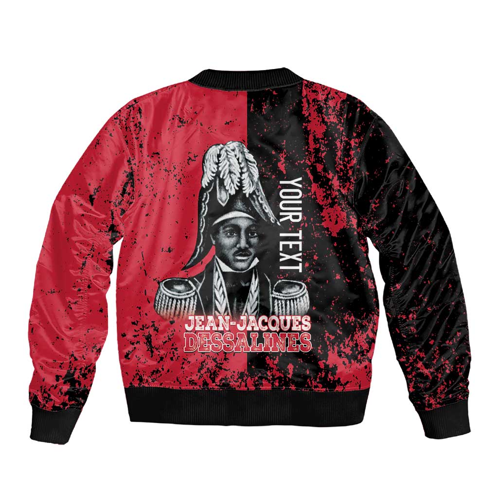 Personalized Jean-Jacques Dessalines Afro Haiti Sleeve Zip Bomber Jacket Emperor Of First Empire Grunge Style - African Pride