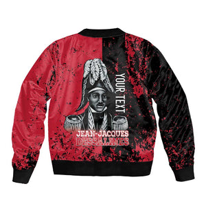 Personalized Jean-Jacques Dessalines Afro Haiti Sleeve Zip Bomber Jacket Emperor Of First Empire Grunge Style - African Pride