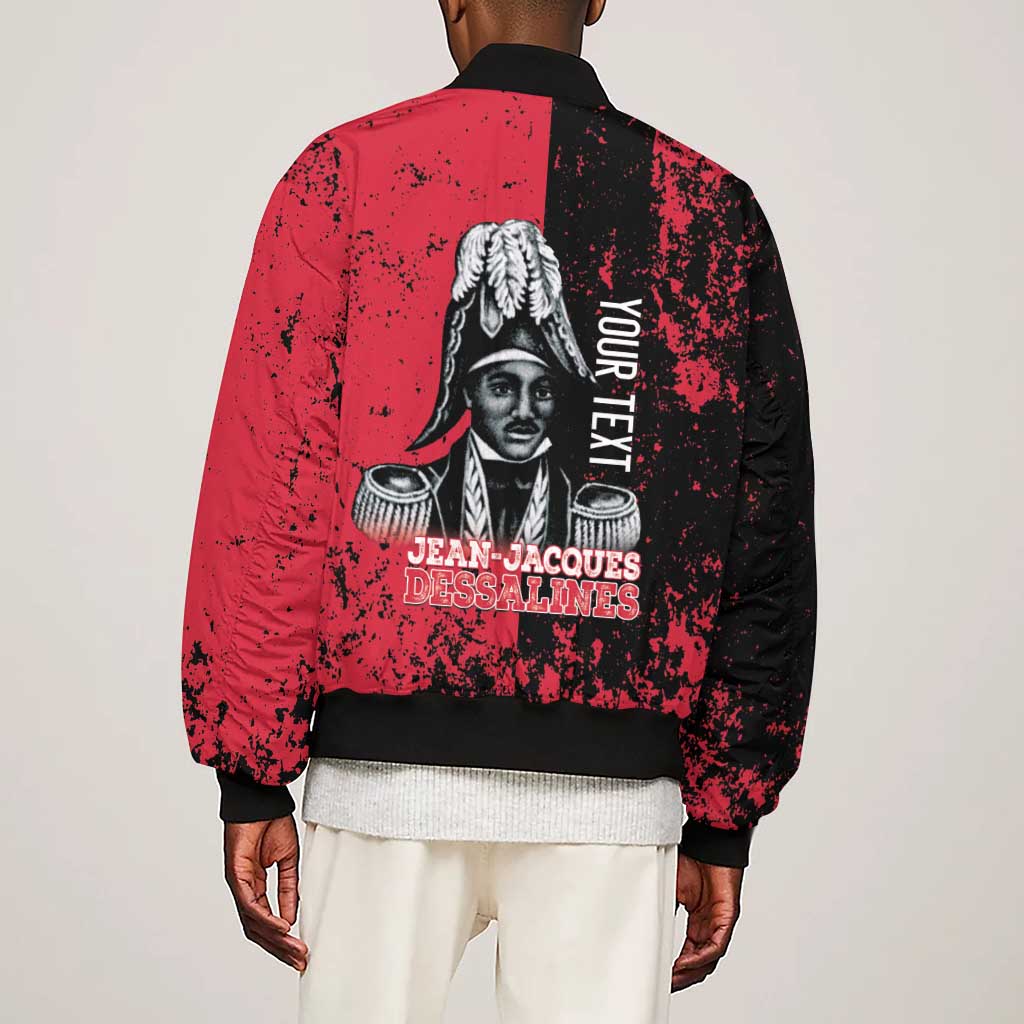 Personalized Jean-Jacques Dessalines Afro Haiti Sleeve Zip Bomber Jacket Emperor Of First Empire Grunge Style - African Pride