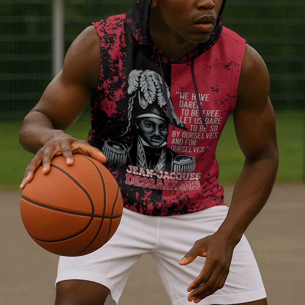 Personalized Jean-Jacques Dessalines Afro Haiti Sleeveless Hoodie Emperor Of First Empire Grunge Style - African Pride