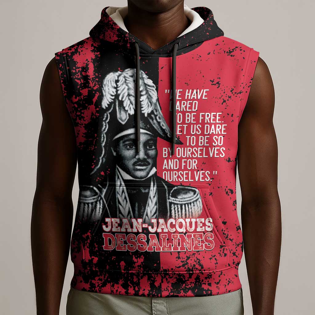 Personalized Jean-Jacques Dessalines Afro Haiti Sleeveless Hoodie Emperor Of First Empire Grunge Style - African Pride