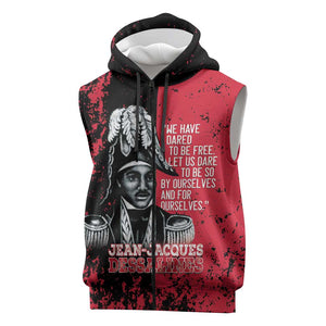 Personalized Jean-Jacques Dessalines Afro Haiti Sleeveless Zip Hoodie Emperor Of First Empire Grunge Style - African Pride