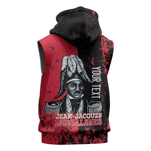 Personalized Jean-Jacques Dessalines Afro Haiti Sleeveless Zip Hoodie Emperor Of First Empire Grunge Style - African Pride