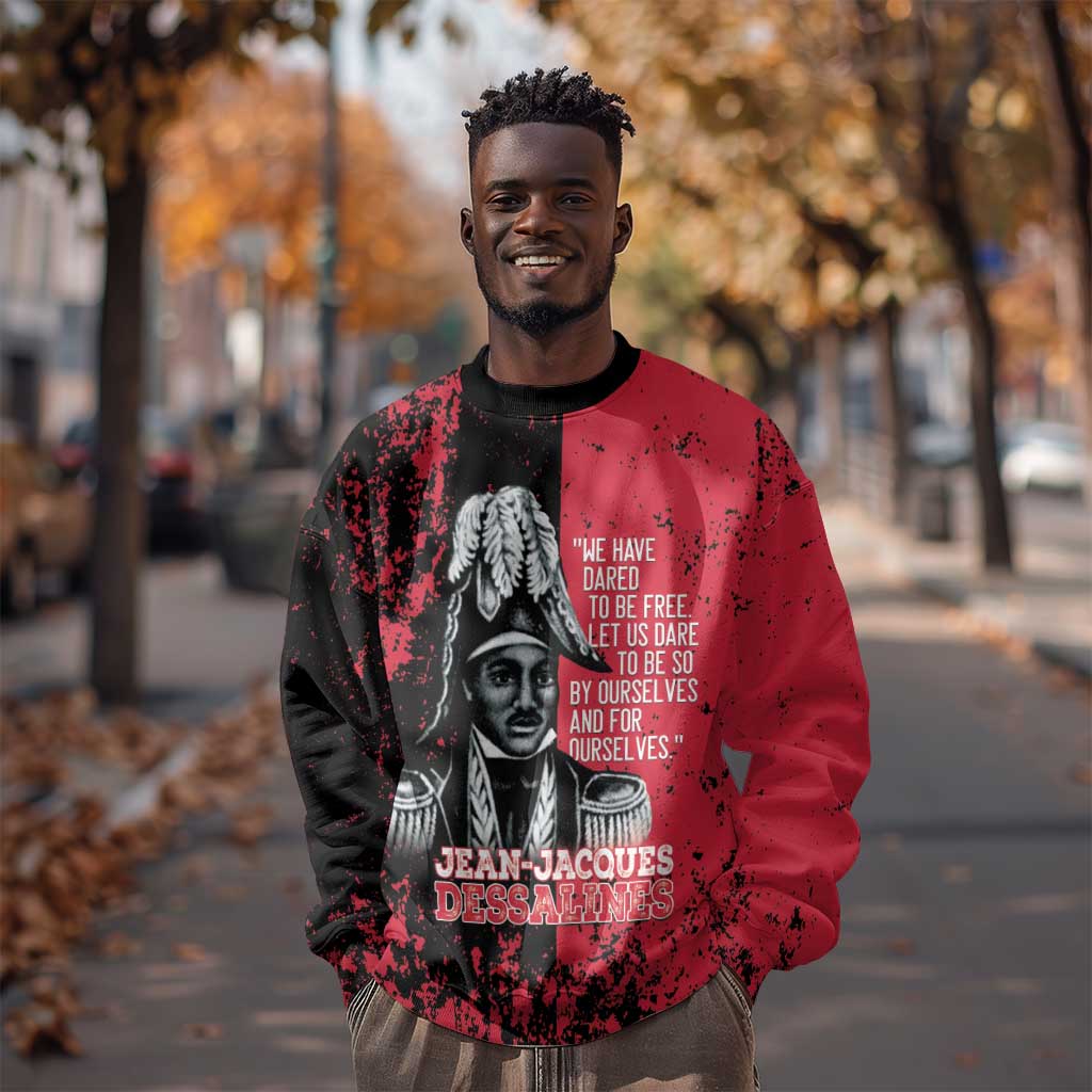 Personalized Jean-Jacques Dessalines Afro Haiti Sweatshirt Emperor Of First Empire Grunge Style - African Pride
