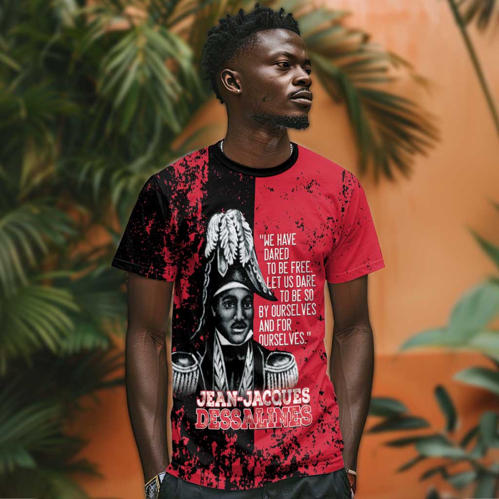 Personalized Jean-Jacques Dessalines Afro Haiti T shirt Emperor Of First Empire Grunge Style - African Pride