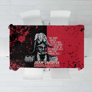 Jean-Jacques Dessalines Afro Haiti Tablecloth Emperor Of First Empire Grunge Style - African Pride