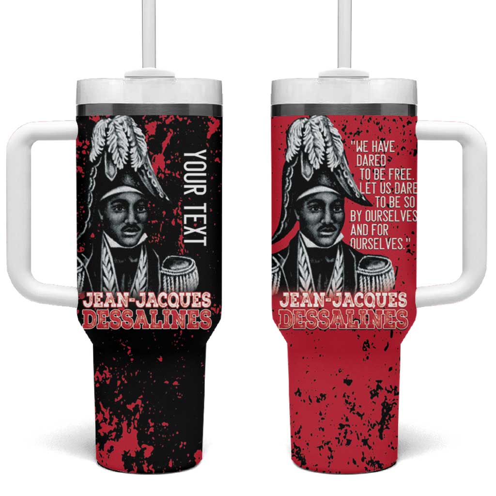 Personalized Jean-Jacques Dessalines Afro Haiti Tumbler With Handle Emperor Of First Empire Grunge Style - African Pride