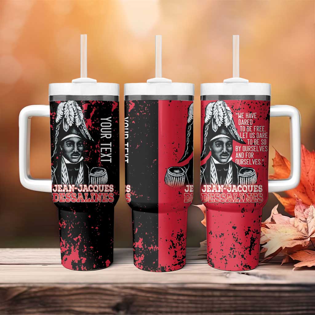 Personalized Jean-Jacques Dessalines Afro Haiti Tumbler With Handle Emperor Of First Empire Grunge Style - African Pride