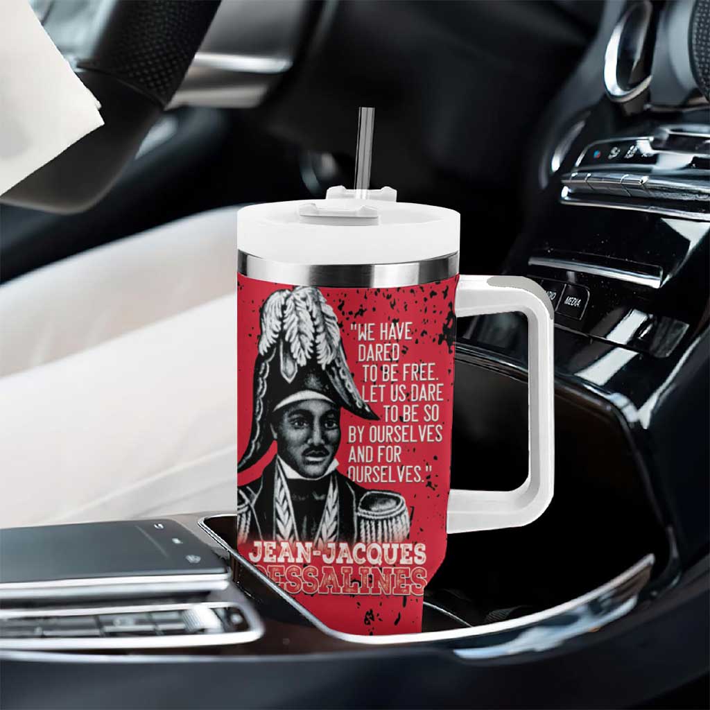 Personalized Jean-Jacques Dessalines Afro Haiti Tumbler With Handle Emperor Of First Empire Grunge Style - African Pride