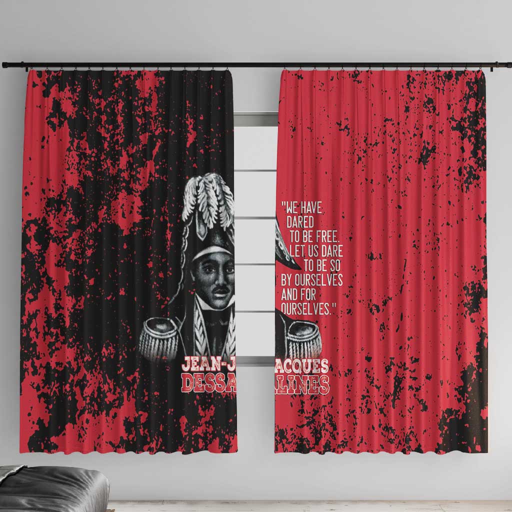 Jean-Jacques Dessalines Afro Haiti Window Curtain Emperor Of First Empire Grunge Style - African Pride