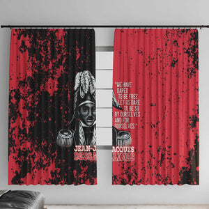 Jean-Jacques Dessalines Afro Haiti Window Curtain Emperor Of First Empire Grunge Style - African Pride