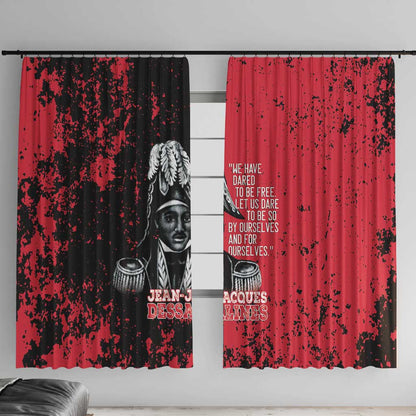 Jean-Jacques Dessalines Afro Haiti Window Curtain Emperor Of First Empire Grunge Style - African Pride