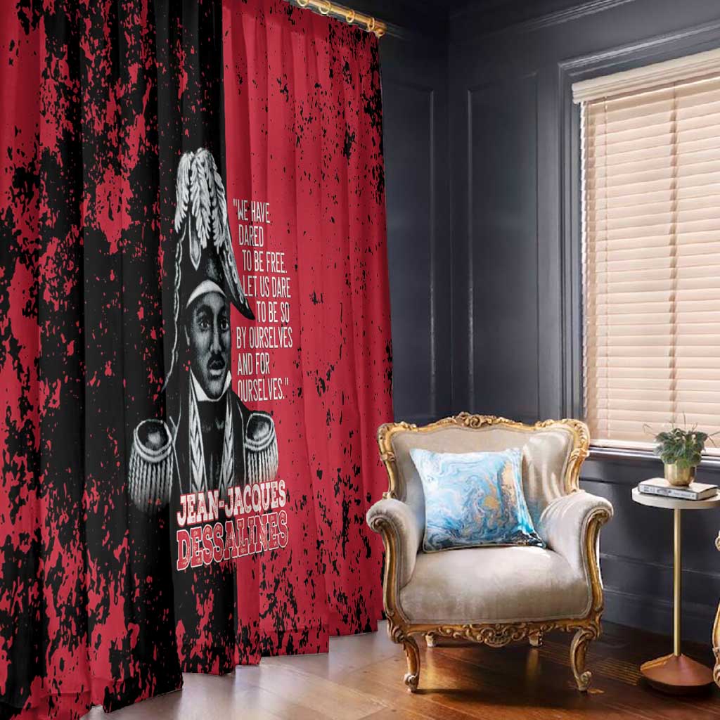 Jean-Jacques Dessalines Afro Haiti Window Curtain Emperor Of First Empire Grunge Style - African Pride