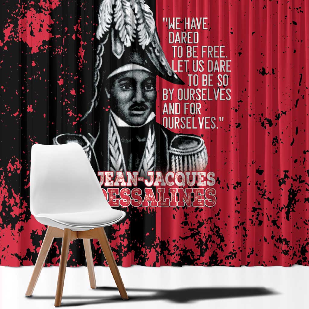 Jean-Jacques Dessalines Afro Haiti Window Curtain Emperor Of First Empire Grunge Style - African Pride