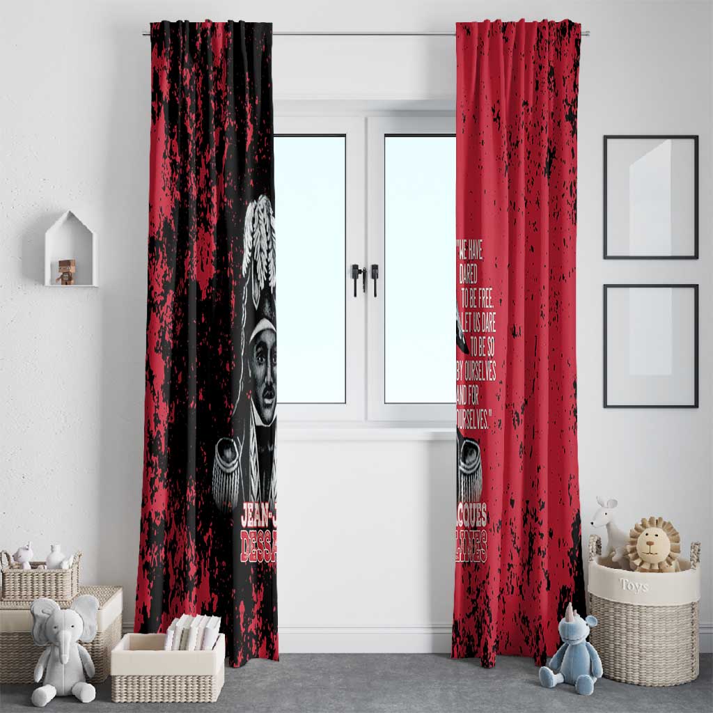 Jean-Jacques Dessalines Afro Haiti Window Curtain Emperor Of First Empire Grunge Style - African Pride
