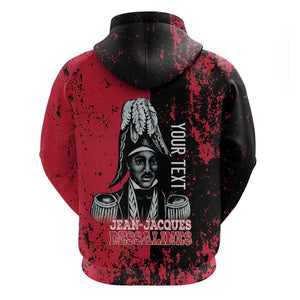 Personalized Jean-Jacques Dessalines Afro Haiti Zip Hoodie Emperor Of First Empire Grunge Style - African Pride