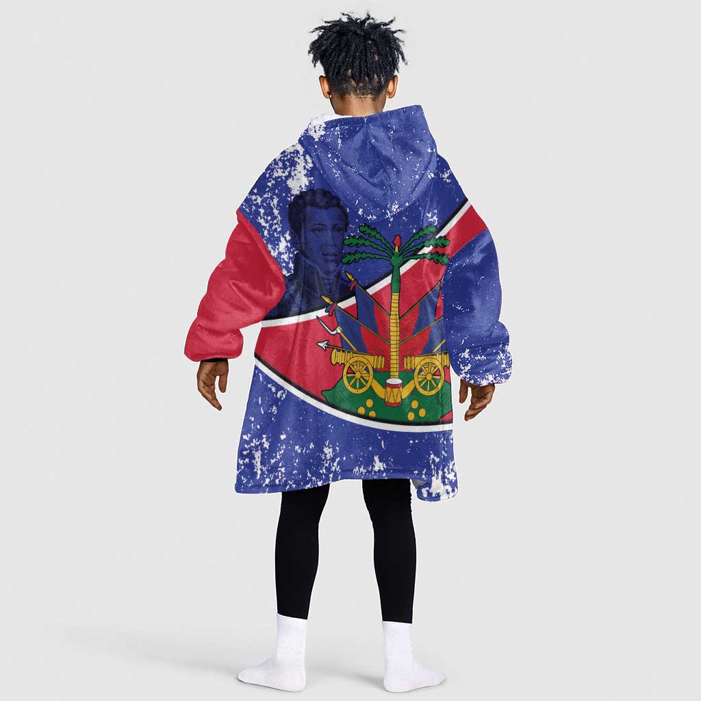 Republic of Haiti 1806-1820 Kid Wearable Blanket Hoodie Alexandre Petion With Coat Of Arms - African Pride