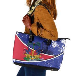 Republic of Haiti 1806-1820 Leather Tote Bag Alexandre Petion With Coat Of Arms - African Pride