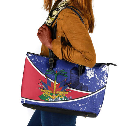 Republic of Haiti 1806-1820 Leather Tote Bag Alexandre Petion With Coat Of Arms - African Pride