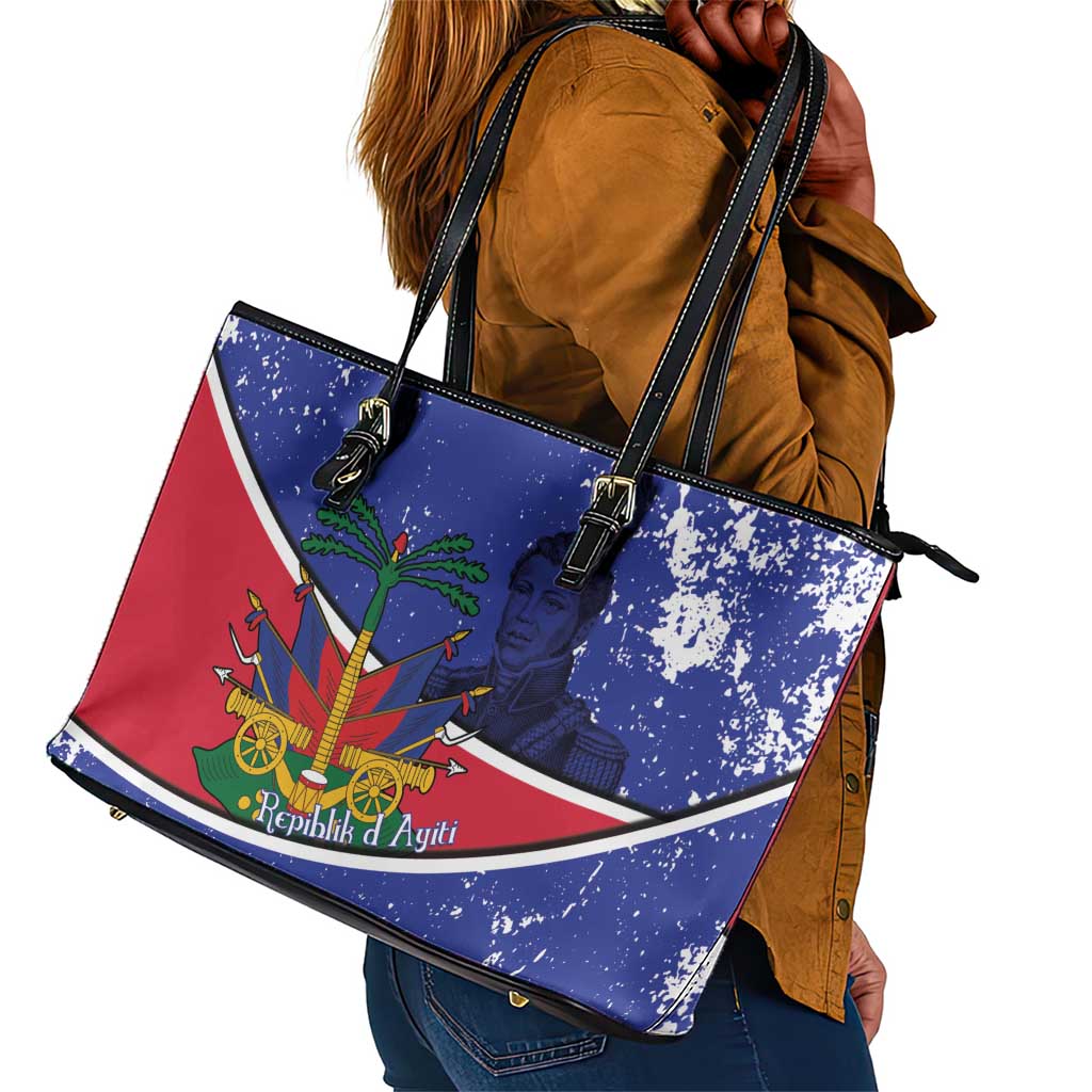 Republic of Haiti 1806-1820 Leather Tote Bag Alexandre Petion With Coat Of Arms - African Pride