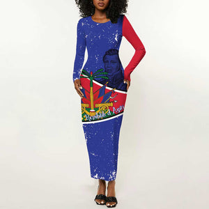 Republic of Haiti 1806-1820 Long Sleeve Bodycon Dress Alexandre Petion With Coat Of Arms - African Pride