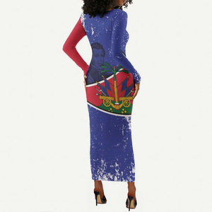 Republic of Haiti 1806-1820 Long Sleeve Bodycon Dress Alexandre Petion With Coat Of Arms - African Pride