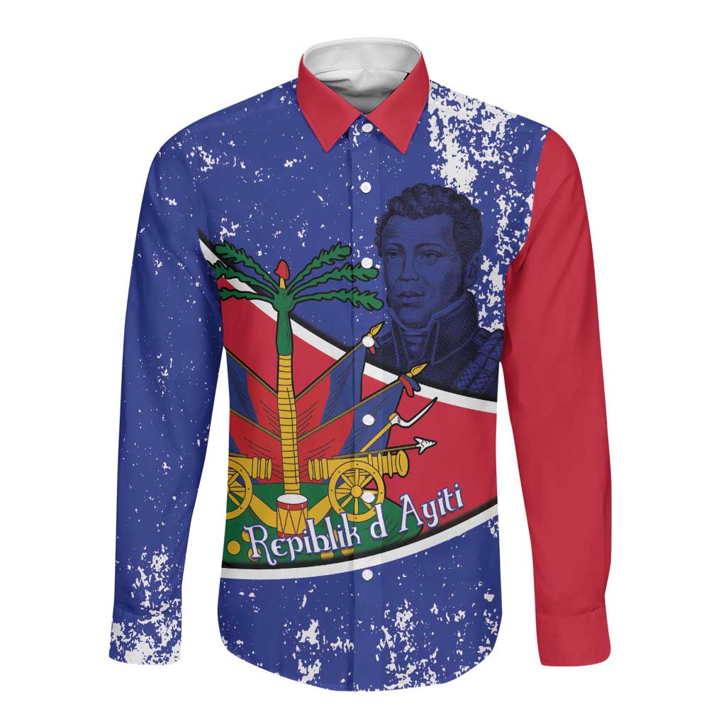 Republic of Haiti 1806-1820 Long Sleeve Button Shirt Alexandre Petion With Coat Of Arms - African Pride