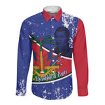 Republic of Haiti 1806-1820 Long Sleeve Button Shirt Alexandre Petion With Coat Of Arms - African Pride