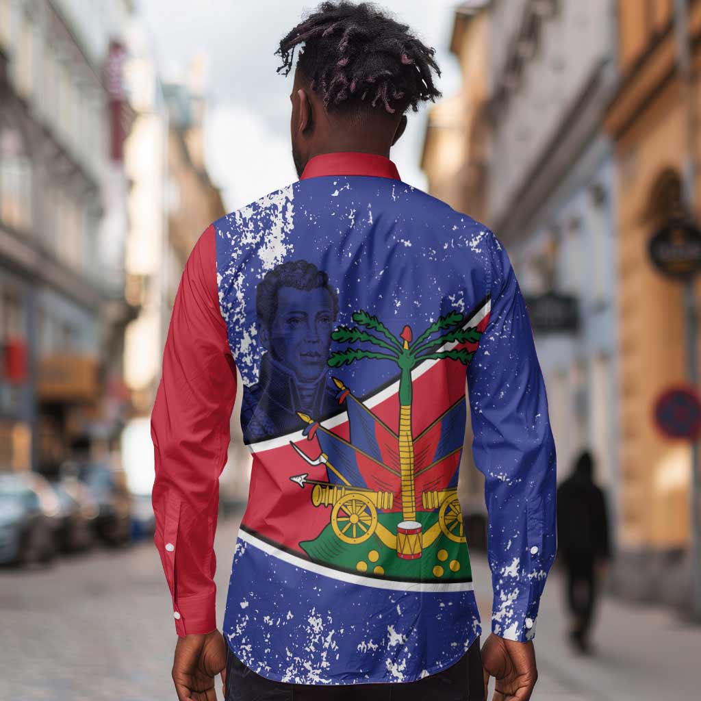 Republic of Haiti 1806-1820 Long Sleeve Button Shirt Alexandre Petion With Coat Of Arms - African Pride