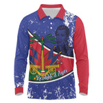 Republic of Haiti 1806-1820 Long Sleeve Polo Shirt Alexandre Petion With Coat Of Arms - African Pride
