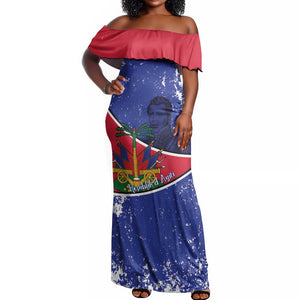 Republic of Haiti 1806-1820 Off Shoulder Maxi Dress Alexandre Petion With Coat Of Arms - African Pride