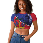 Republic of Haiti 1806-1820 Raglan Cropped T shirt Alexandre Petion With Coat Of Arms LT14