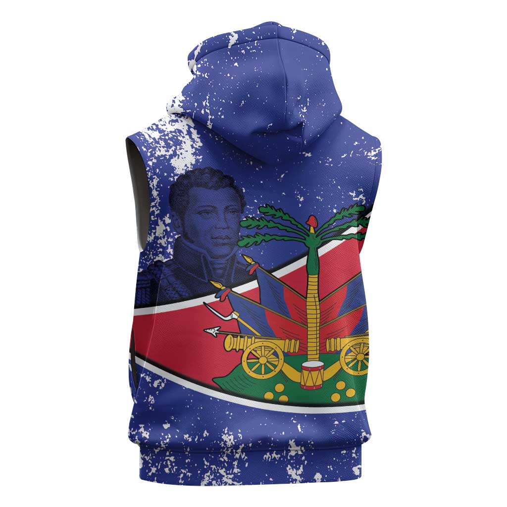 Republic of Haiti 1806-1820 Sleeveless Zip Hoodie Alexandre Petion With Coat Of Arms - African Pride