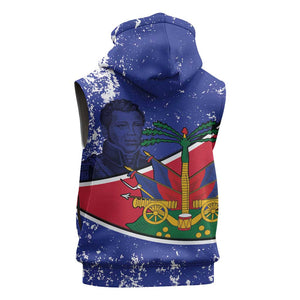 Republic of Haiti 1806-1820 Sleeveless Zip Hoodie Alexandre Petion With Coat Of Arms - African Pride