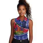 Republic of Haiti 1806-1820 Women Sleeveless Polo Shirt Alexandre Petion With Coat Of Arms - African Pride