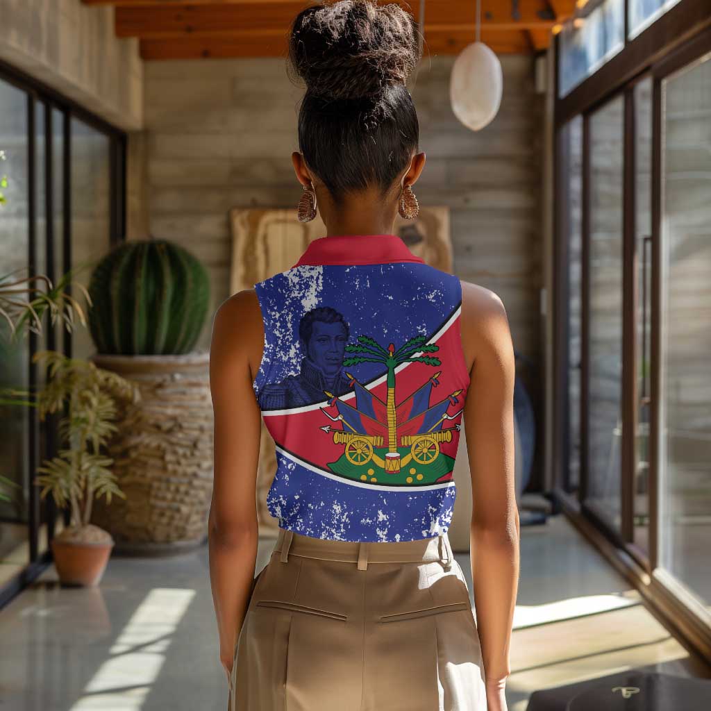 Republic of Haiti 1806-1820 Women Sleeveless Polo Shirt Alexandre Petion With Coat Of Arms - African Pride