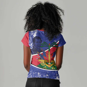 Republic of Haiti 1806-1820 Women V-Neck T-Shirt Alexandre Petion With Coat Of Arms LT14