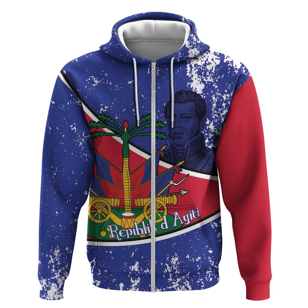 Republic of Haiti 1806-1820 Zip Hoodie Alexandre Petion With Coat Of Arms - African Pride