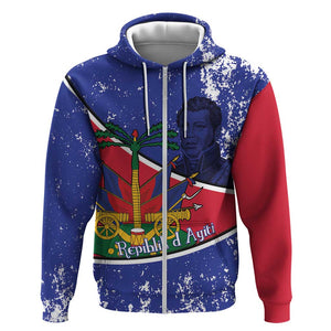 Republic of Haiti 1806-1820 Zip Hoodie Alexandre Petion With Coat Of Arms - African Pride