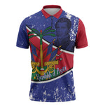 Republic of Haiti 1806-1820 Zipper Polo Shirt Alexandre Petion With Coat Of Arms - African Pride