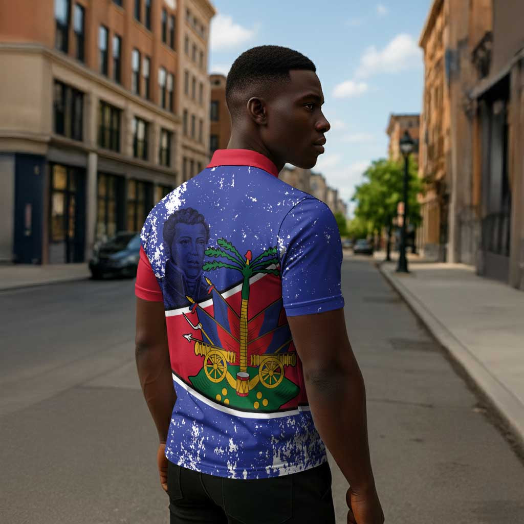 Republic of Haiti 1806-1820 Zipper Polo Shirt Alexandre Petion With Coat Of Arms - African Pride