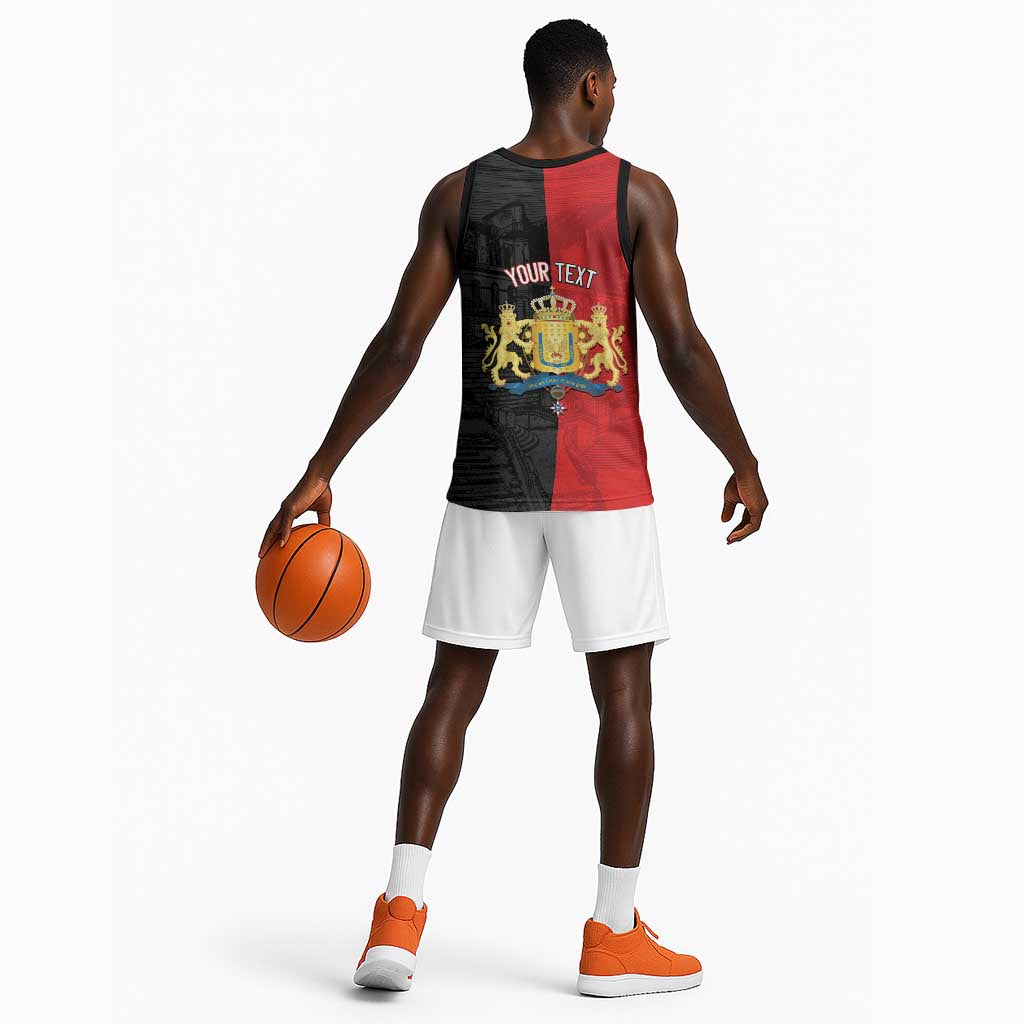 Personalized Kingdom of Haiti Basketball Jersey Sans-Souci Palace Flag Style - African Pride