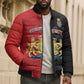 Personalized Kingdom of Haiti Bomber Puffer Jacket Sans-Souci Palace Flag Style - African Pride