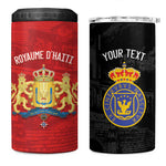 Personalized Kingdom of Haiti 4 in 1 Can Cooler Tumbler Sans-Souci Palace Flag Style - African Pride
