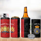 Personalized Kingdom of Haiti 4 in 1 Can Cooler Tumbler Sans-Souci Palace Flag Style - African Pride