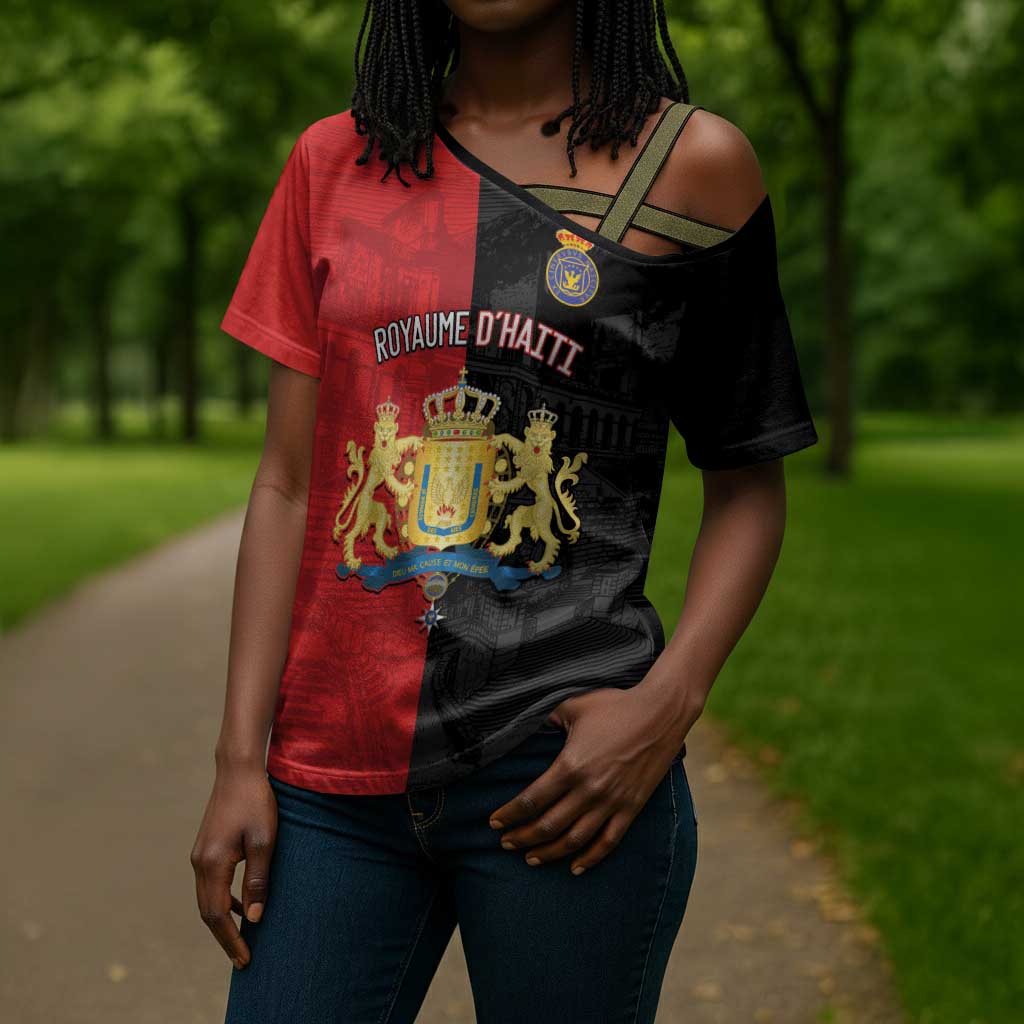 Personalized Kingdom of Haiti Cross Shoulder Shirt Sans-Souci Palace Flag Style - African Pride