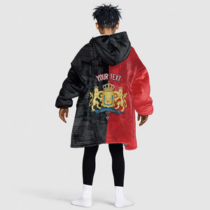 Personalized Kingdom of Haiti Kid Wearable Blanket Hoodie Sans-Souci Palace Flag Style - African Pride