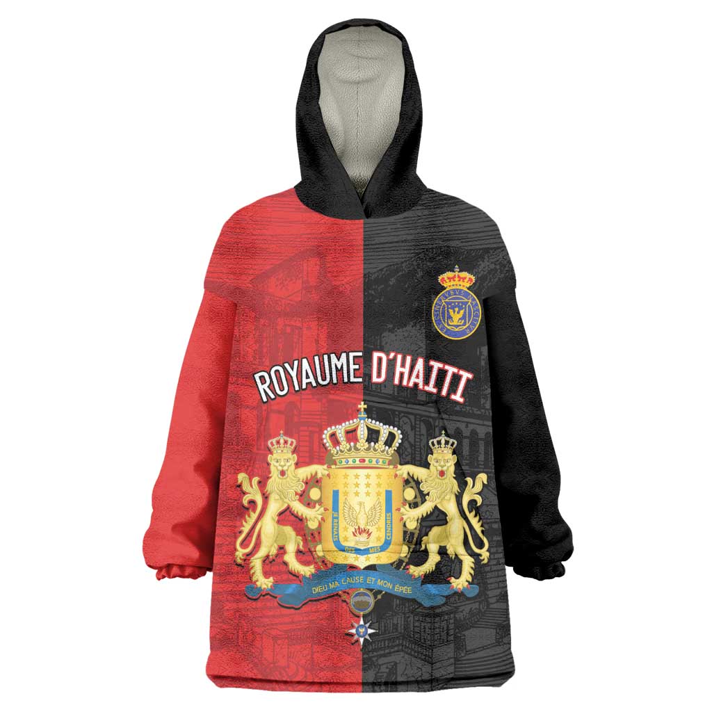 Personalized Kingdom of Haiti Kid Wearable Blanket Hoodie Sans-Souci Palace Flag Style - African Pride