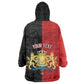 Personalized Kingdom of Haiti Kid Wearable Blanket Hoodie Sans-Souci Palace Flag Style - African Pride