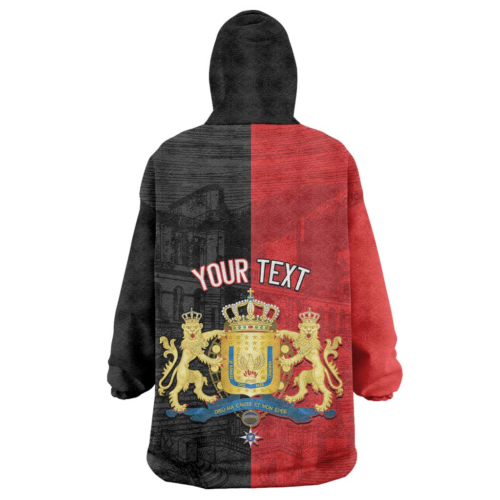 Personalized Kingdom of Haiti Kid Wearable Blanket Hoodie Sans-Souci Palace Flag Style - African Pride